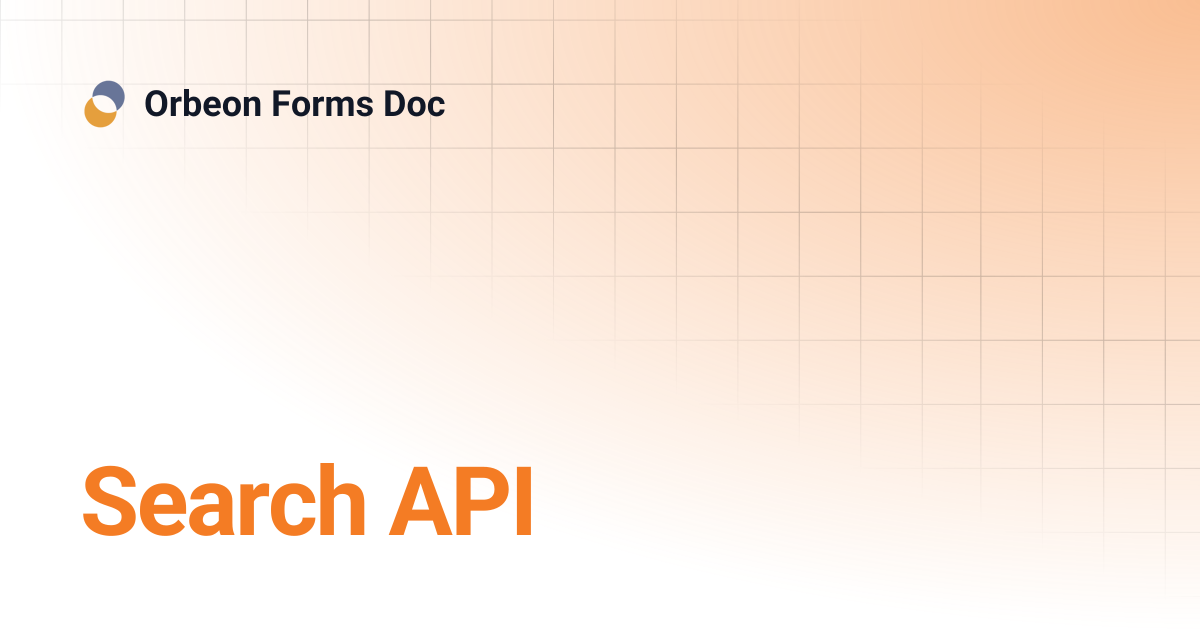 Search API | Orbeon Forms Doc