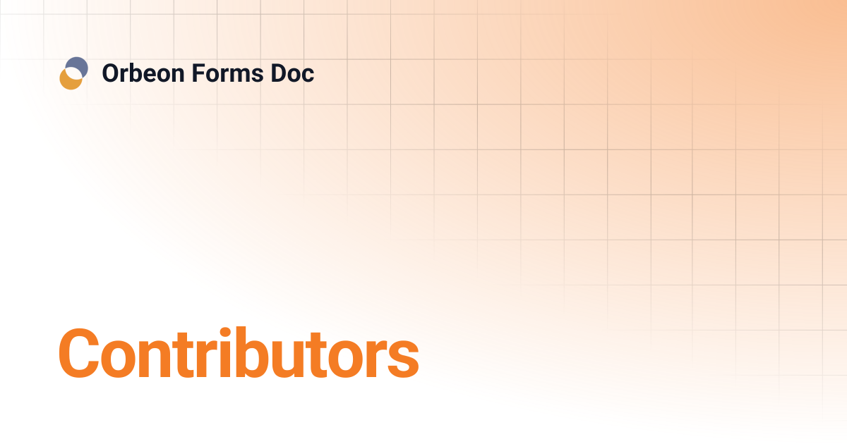 Contributors | Orbeon Forms Doc